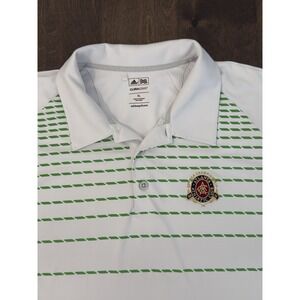 Adidas Polo Shirt Mens Size XL White/Green Short Sleeve Climacool Golf‎ Logo